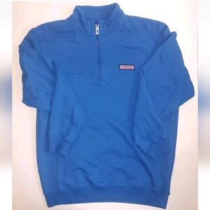 Vineyard Vines Quarter Zip Shep Shirts Pullover Sweatshirt Blue Mock Neck M